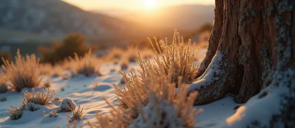 Symbolizing Growth/Resilience: A local Rabbitbrush sturdy weathered tree trunk. - AI Generated