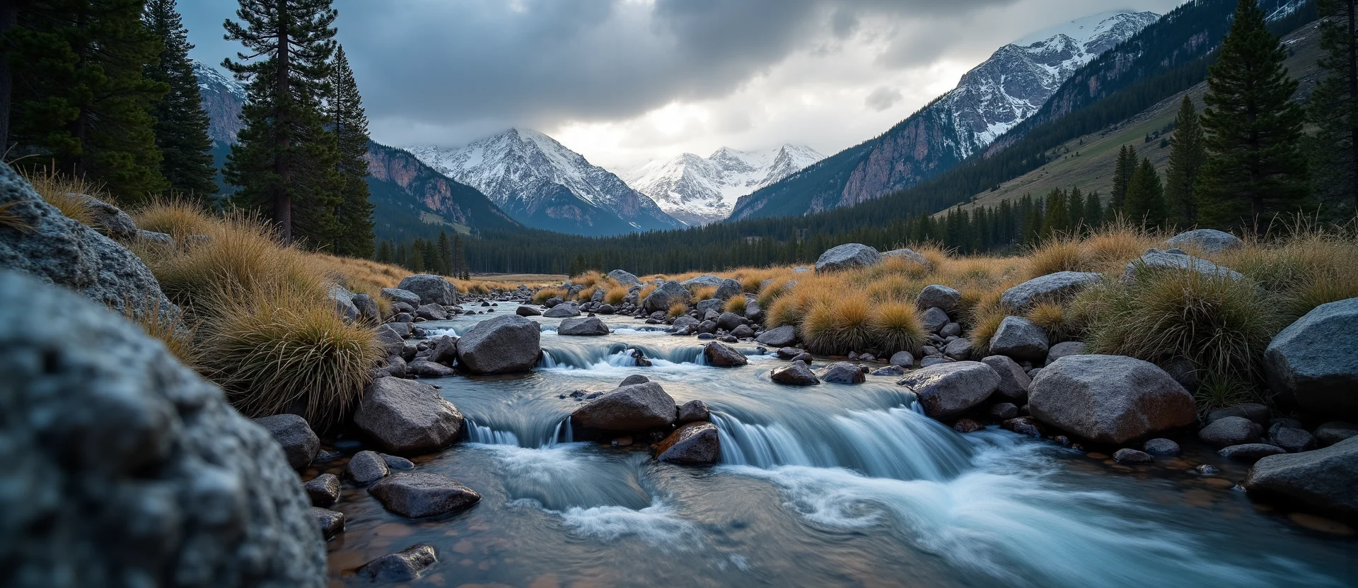 Symbolizing Flow/Cleansing: A local Mountain Mahogany babbling mountain creek. - AI Generated