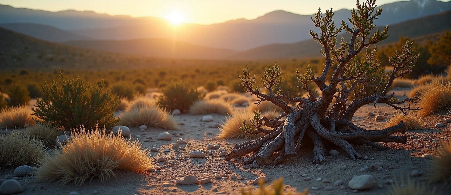 Symbolizing Growth/Resilience: A local Bitterbrush gnarled juniper roots. - AI Generated
