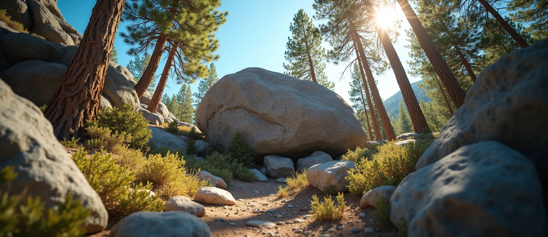 Symbolizing Stability/Peak: A local Quaking Aspen unshakable boulder. - AI Generated