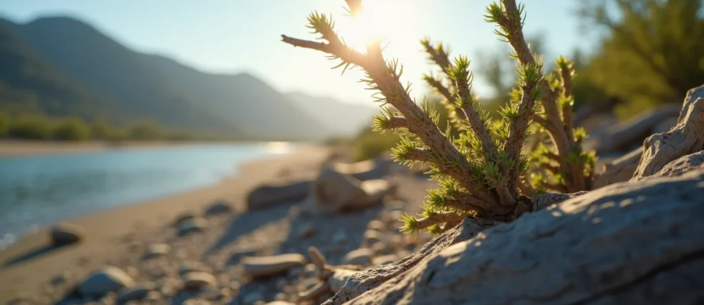 Symbolizing Growth/Resilience: A local Manzanita new branch reaching for the sky. - AI Generated