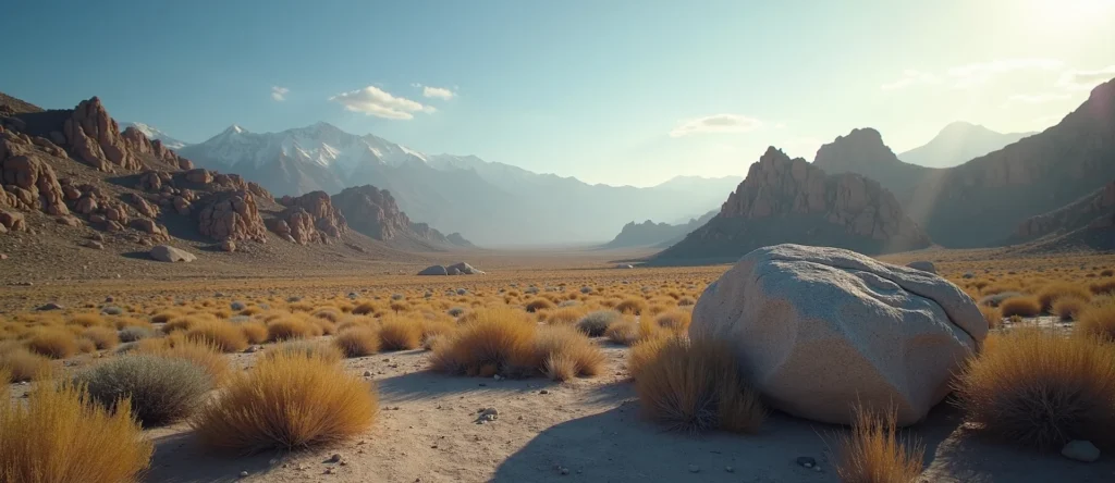 Symbolizing Stability/Peak: A local Desert Peach unshakable boulder. - AI Generated