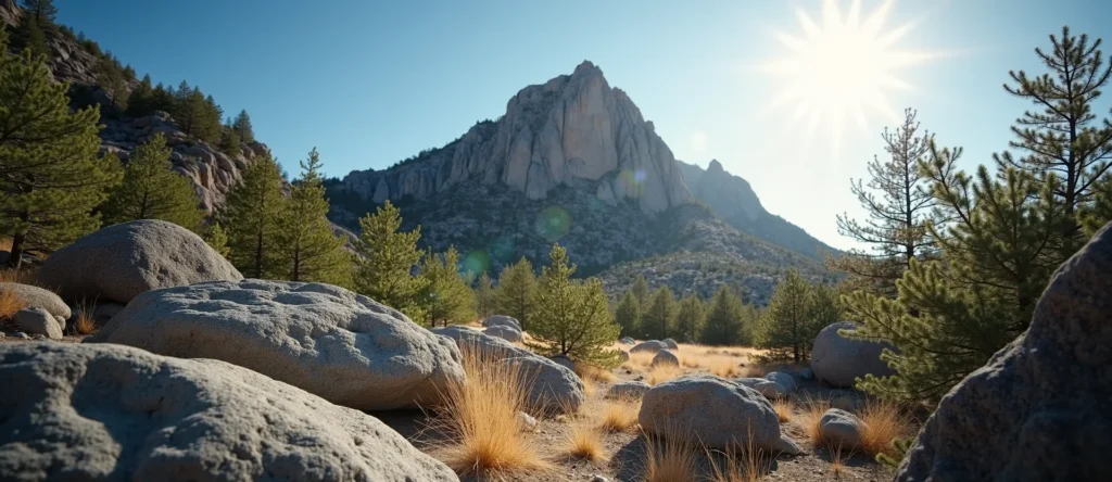 Symbolizing Stability/Peak: A local Sierra Juniper solid mountain ridge. - AI Generated