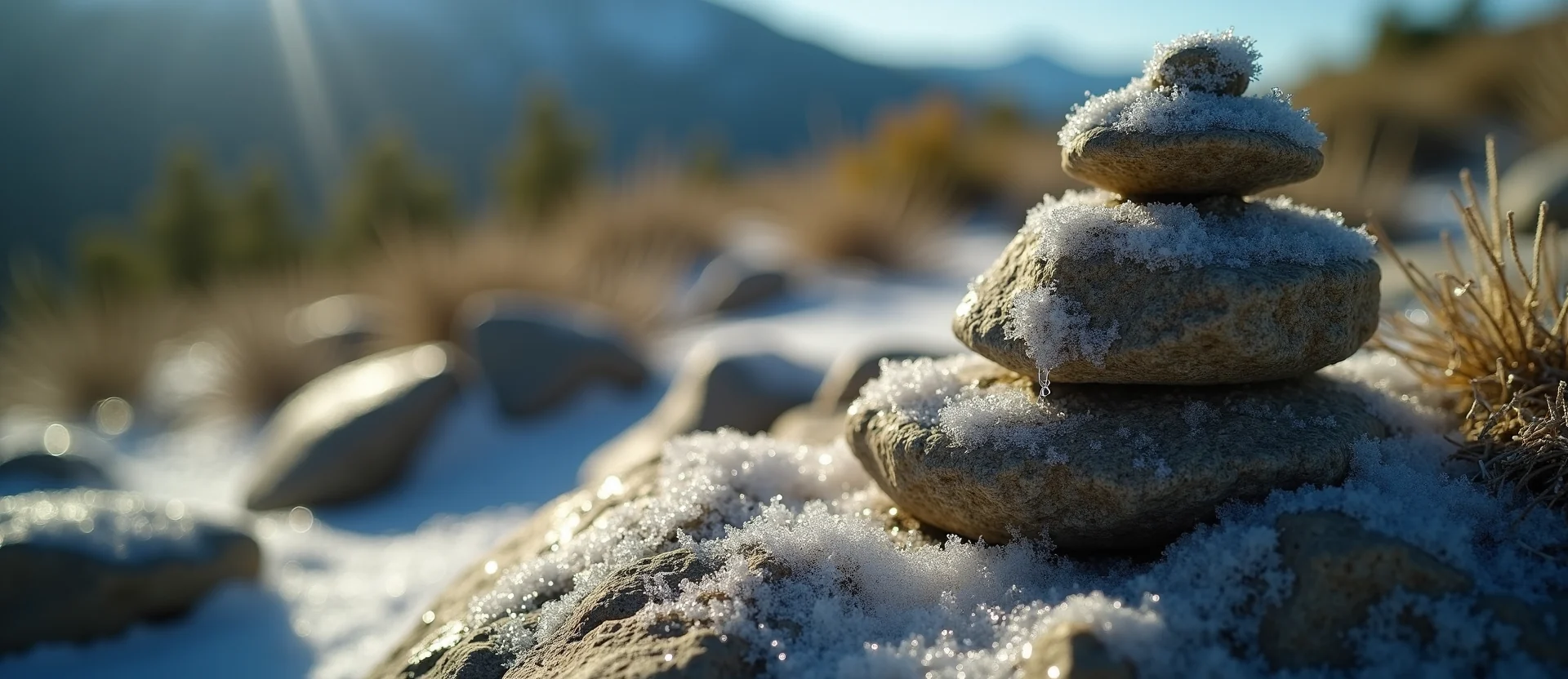 Symbolizing Stability/Peak: A local Mountain Mahogany ancient rock cairn. - AI Generated