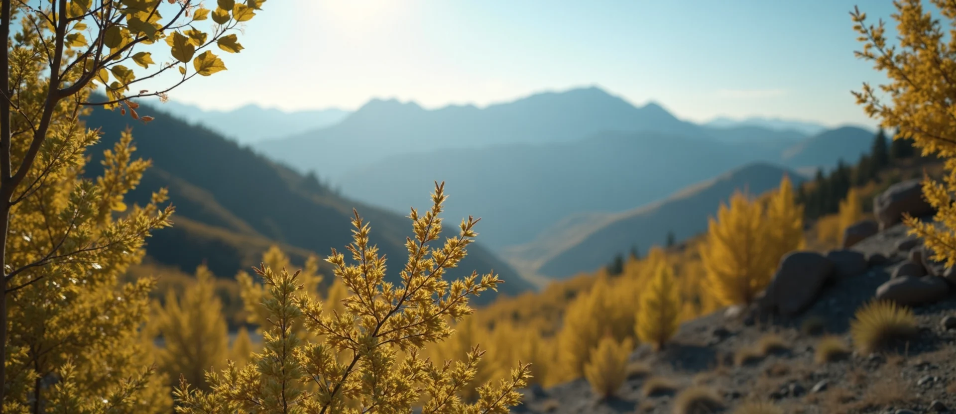 Symbolizing Stability/Peak: A local Mountain Mahogany distant Sierra horizon. - AI Generated