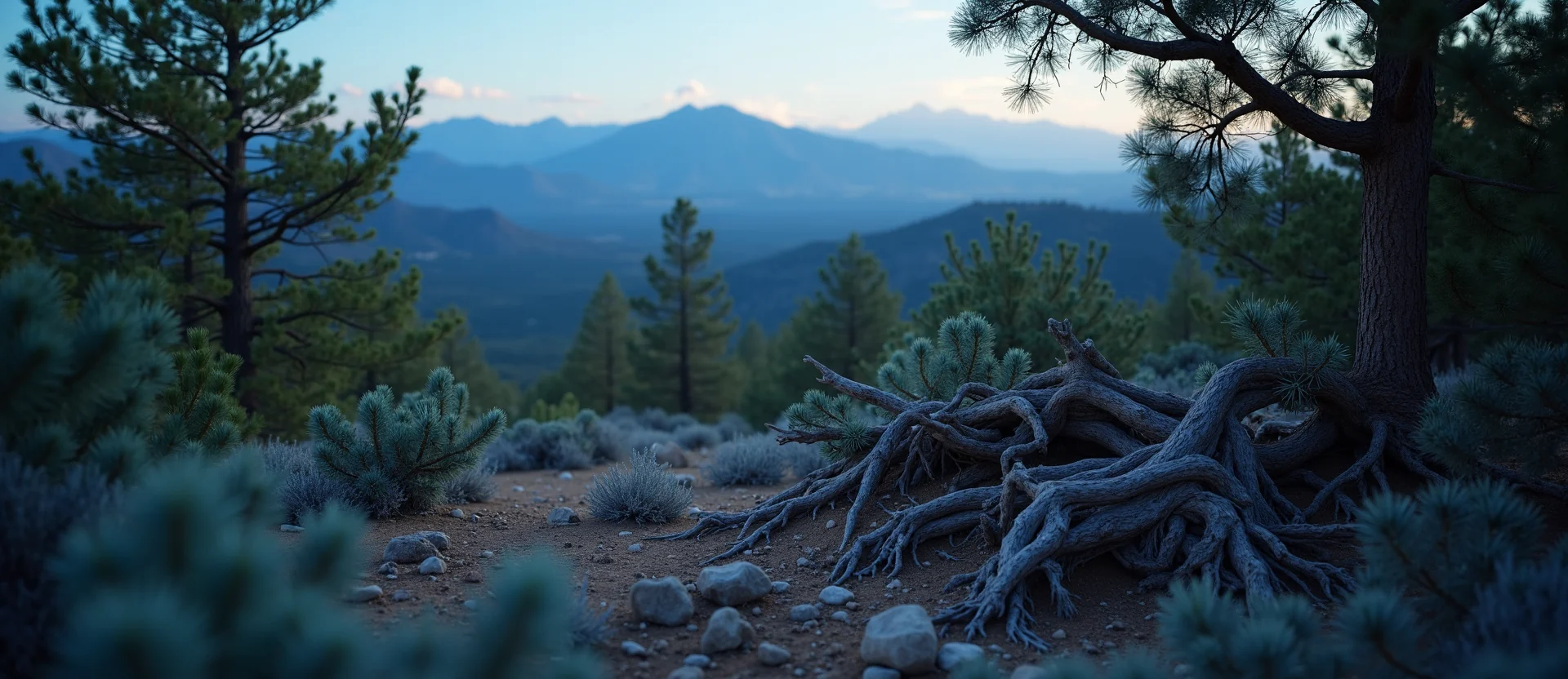 Symbolizing Growth/Resilience: A local Manzanita gnarled juniper roots. - AI Generated