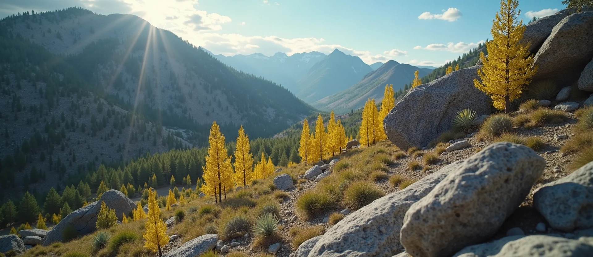 Symbolizing Identity/Local: A local Quaking Aspen Sierra Nevada skyline. - AI Generated