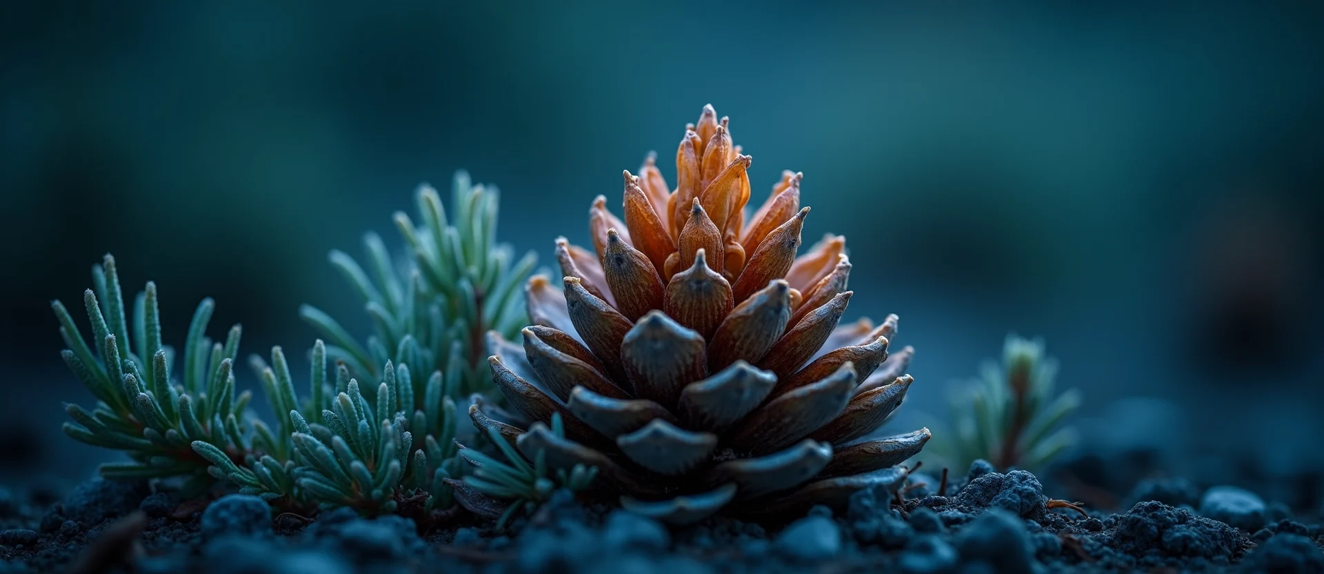 Symbolizing Seed/New Beginning: A local Manzanita opening pine cone. - AI Generated