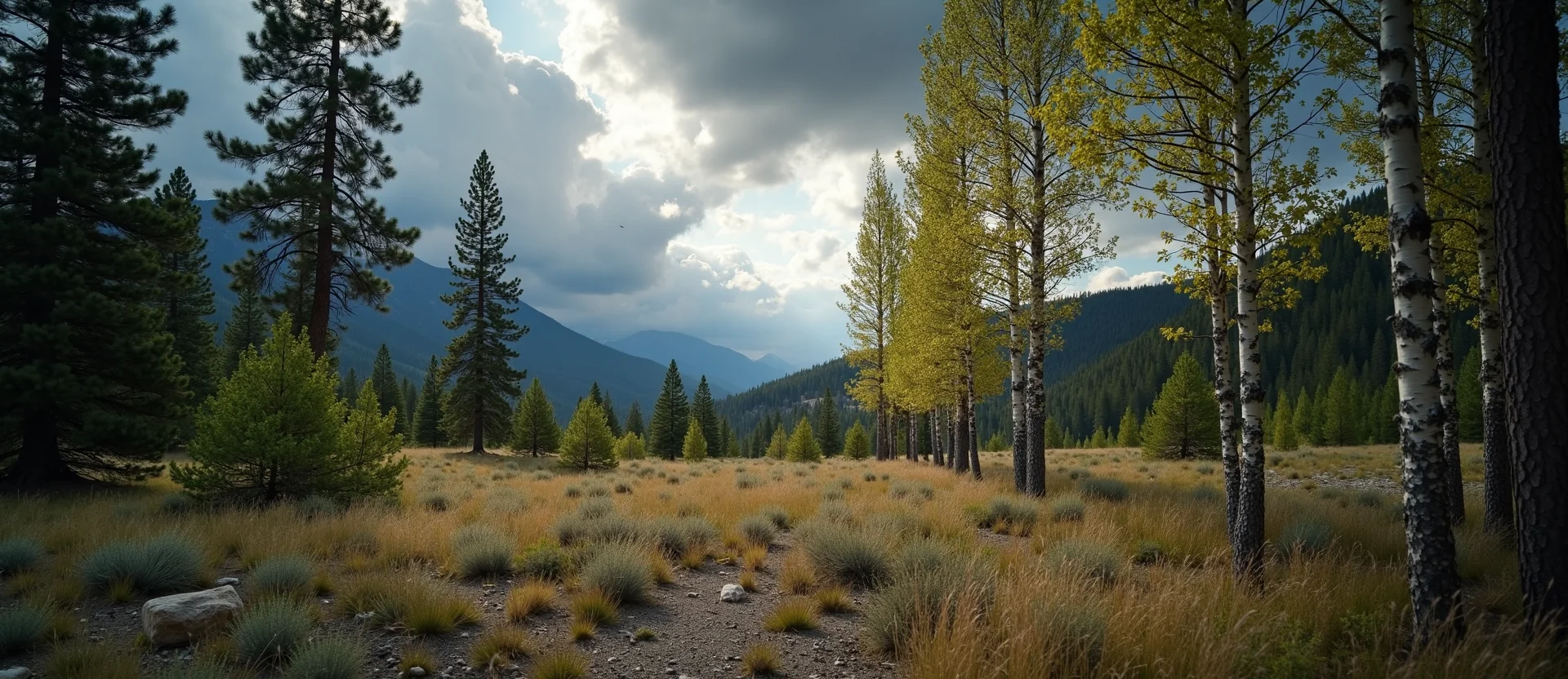 Symbolizing Growth/Resilience: A local Mountain Mahogany thriving aspen grove. - AI Generated