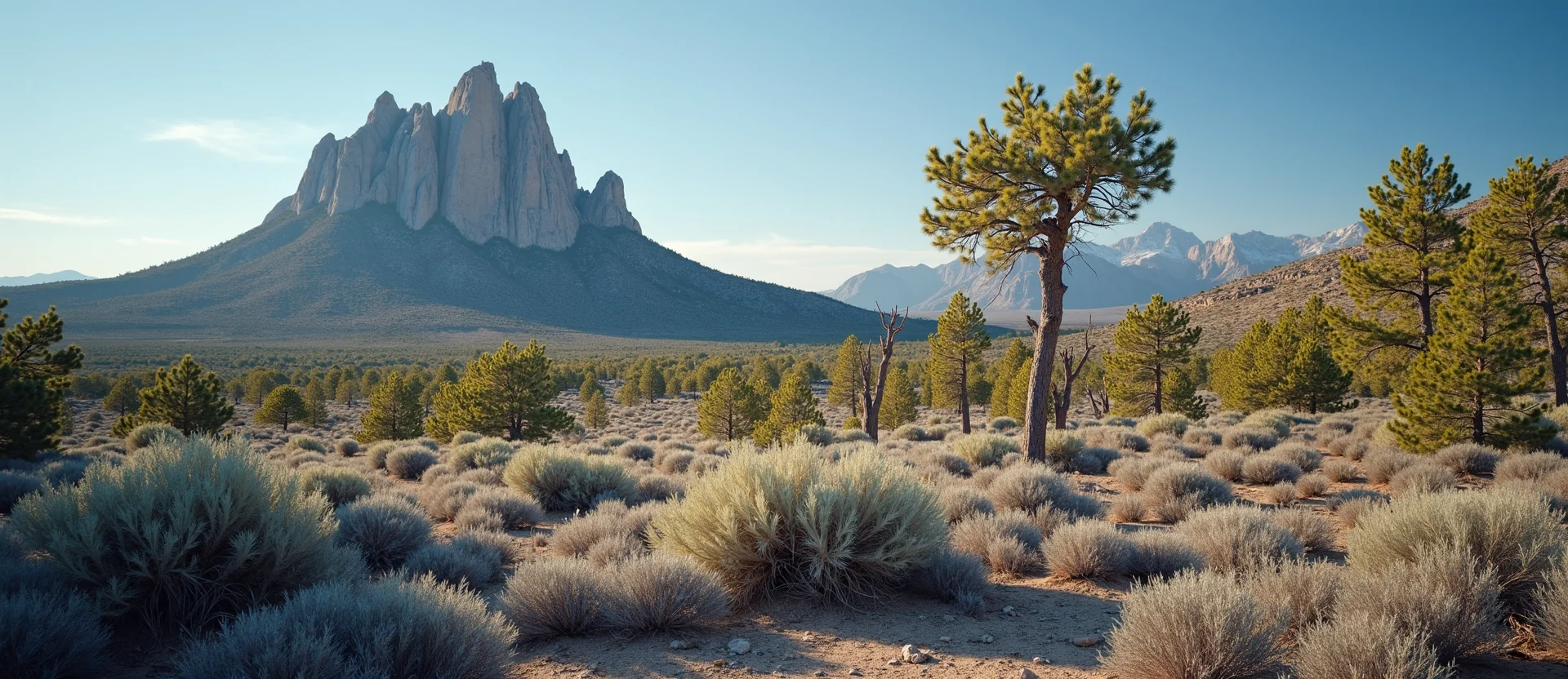 Symbolizing Stability/Peak: A local Quaking Aspen jagged granite peak. - AI Generated