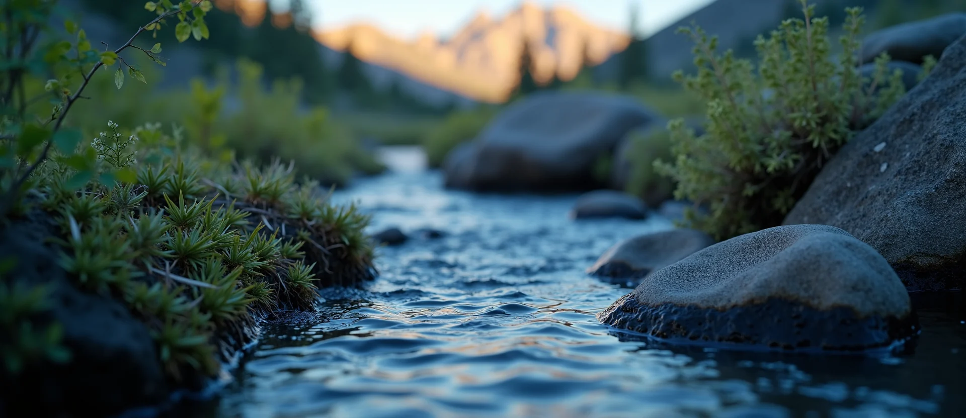 Symbolizing Flow/Cleansing: A local Bitterbrush hidden small waterfall. - AI Generated