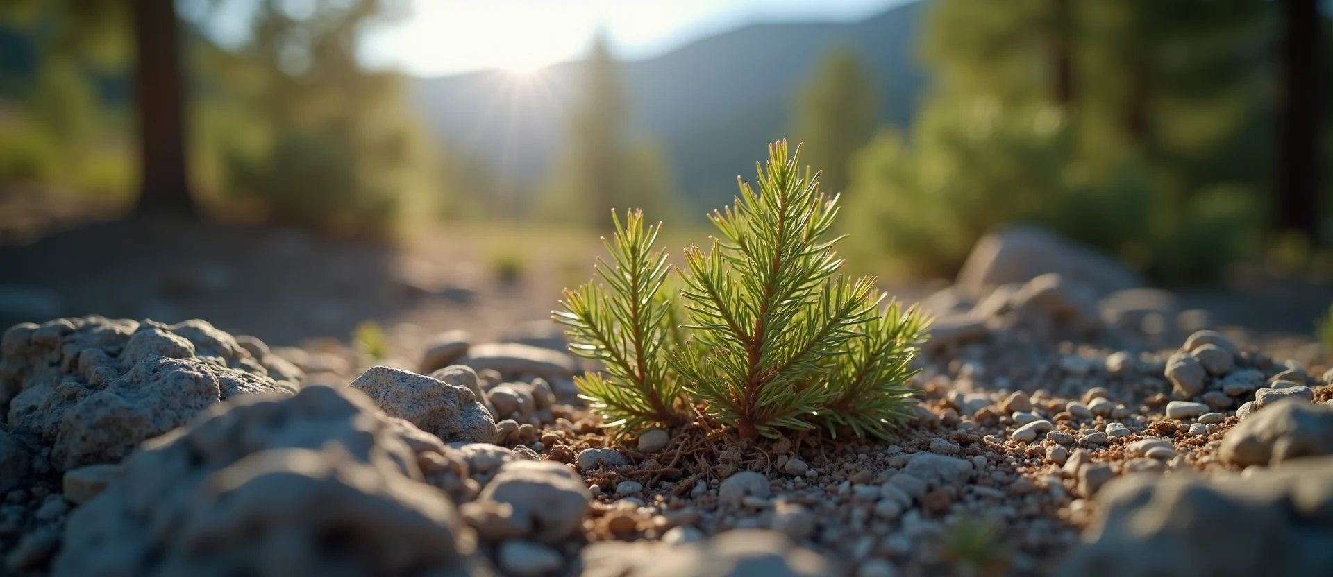Symbolizing Seed/New Beginning: A local Quaking Aspen sprouting sagebrush seedling. - AI Generated
