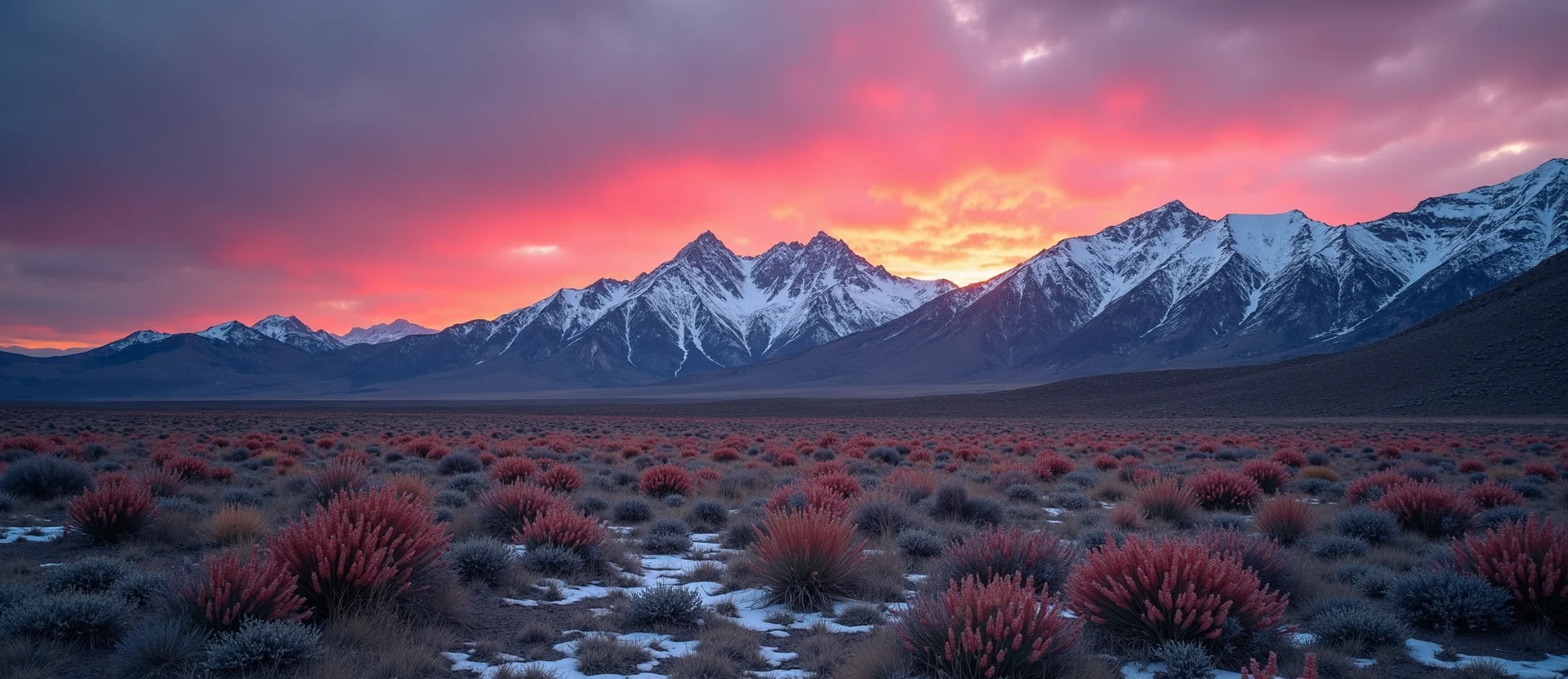 Symbolizing Identity/Local: A local Indian Paintbrush Peavine Mountain silhouette. - AI Generated
