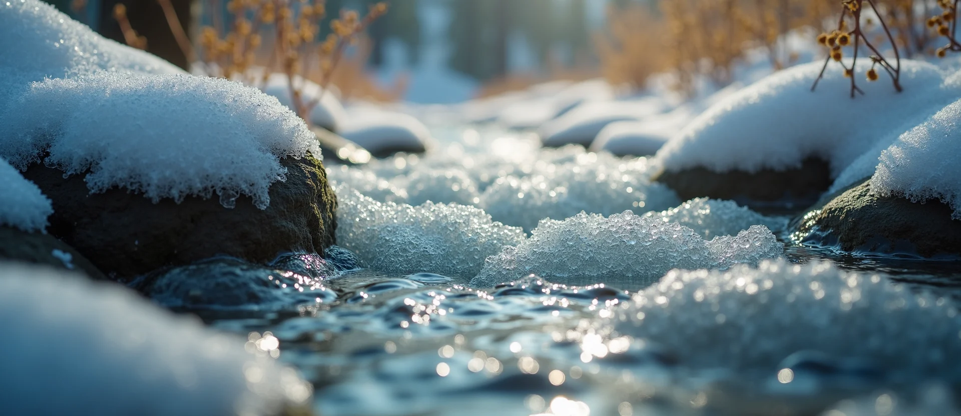 Symbolizing Flow/Cleansing: A local Manzanita clear cold snowmelt stream. - AI Generated