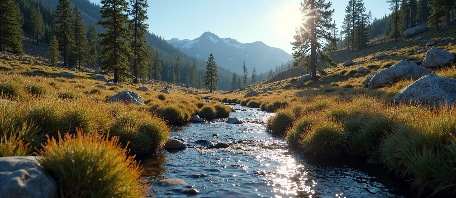 Symbolizing Flow/Cleansing: A local Bitterbrush clear cold snowmelt stream. - AI Generated