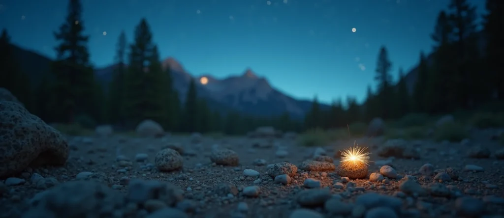 Symbolizing Seed/New Beginning: A local Quaking Aspen single pine seed on dry earth. - AI Generated