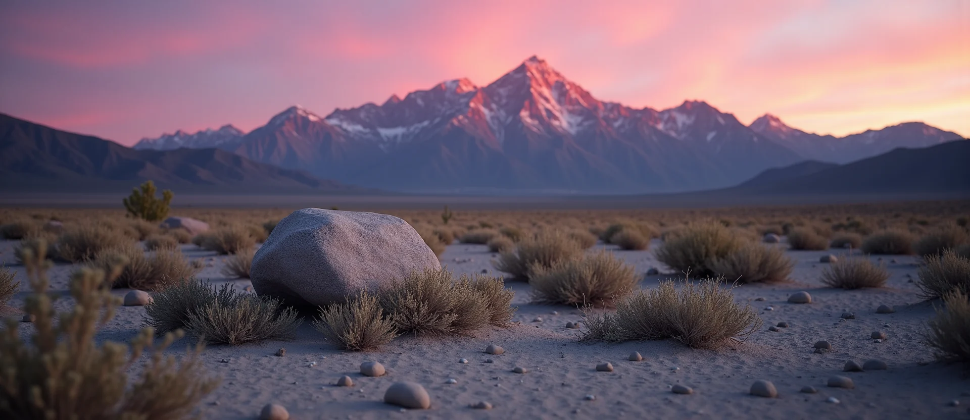 Symbolizing Stability/Peak: A local Desert Peach unshakable boulder. - AI Generated