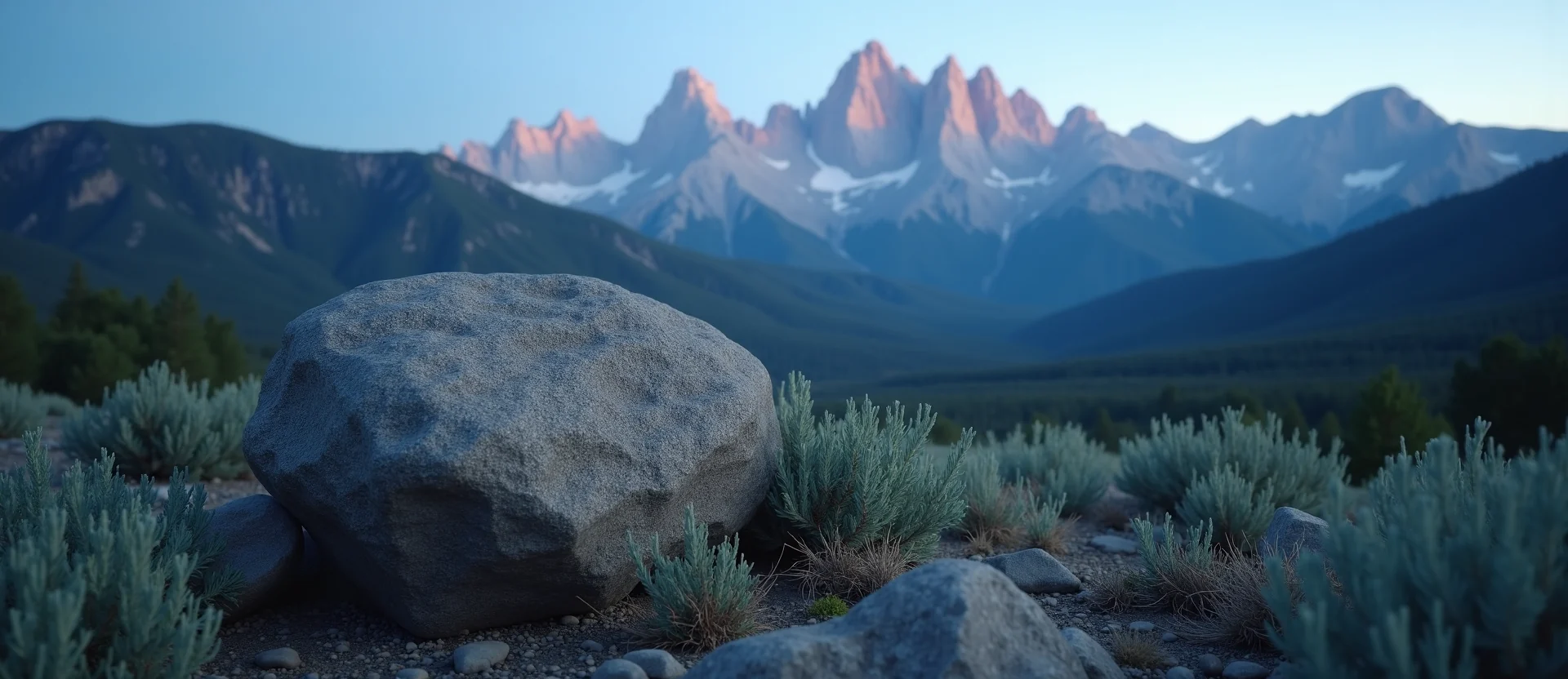Symbolizing Stability/Peak: A local Sagebrush (Artemisia tridentata) unshakable boulder. - AI Generated
