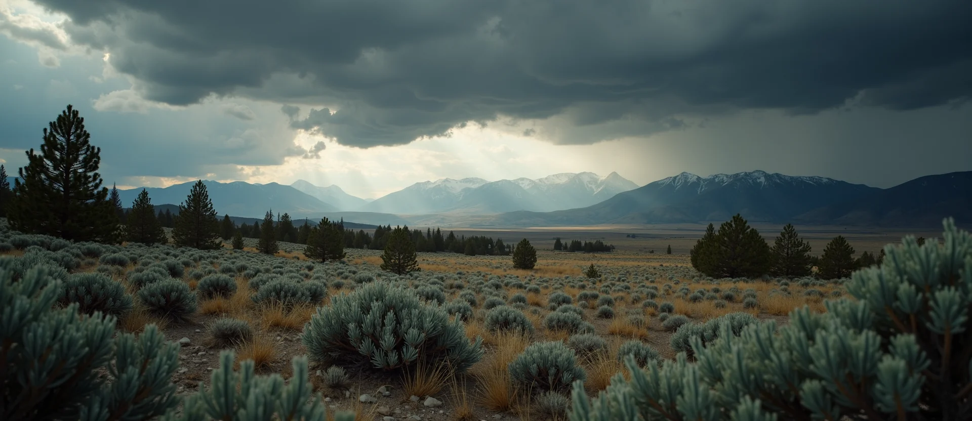 Symbolizing Stability/Peak: A local Indian Paintbrush distant Sierra horizon. - AI Generated