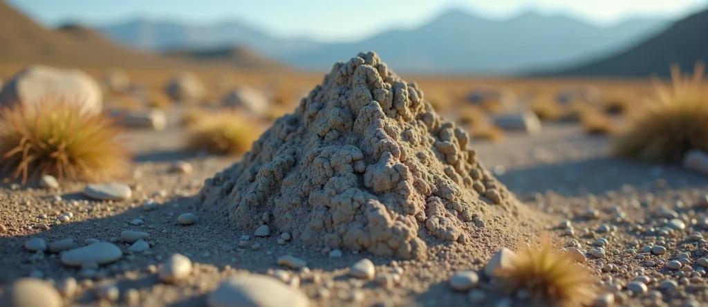 Symbolizing Stability/Peak: A local Desert Peach jagged granite peak. - AI Generated