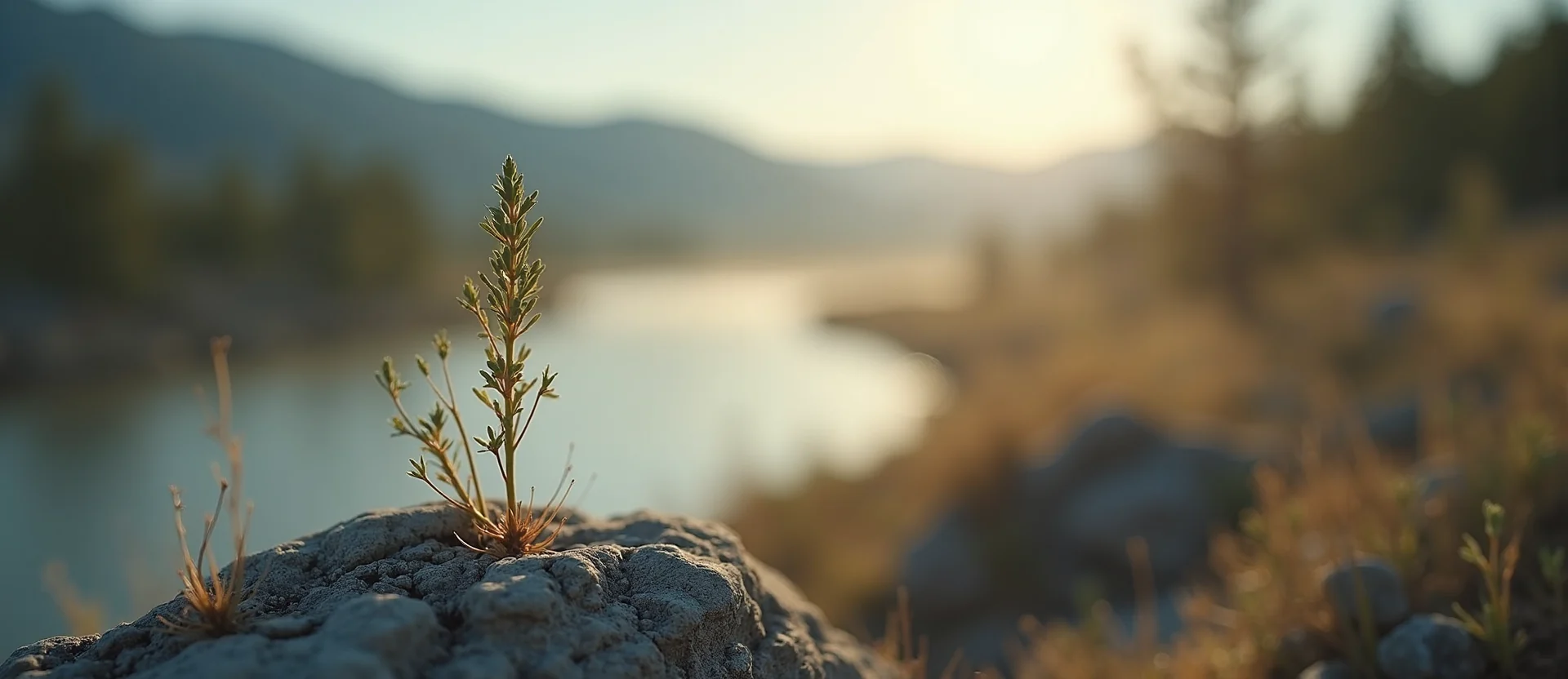 Symbolizing Seed/New Beginning: A local Mountain Mahogany sprouting sagebrush seedling. - AI Generated