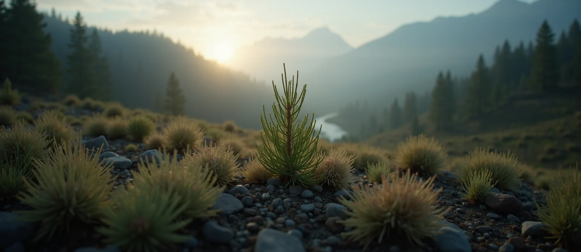 Symbolizing Seed/New Beginning: A local Manzanita sprouting sagebrush seedling. - AI Generated