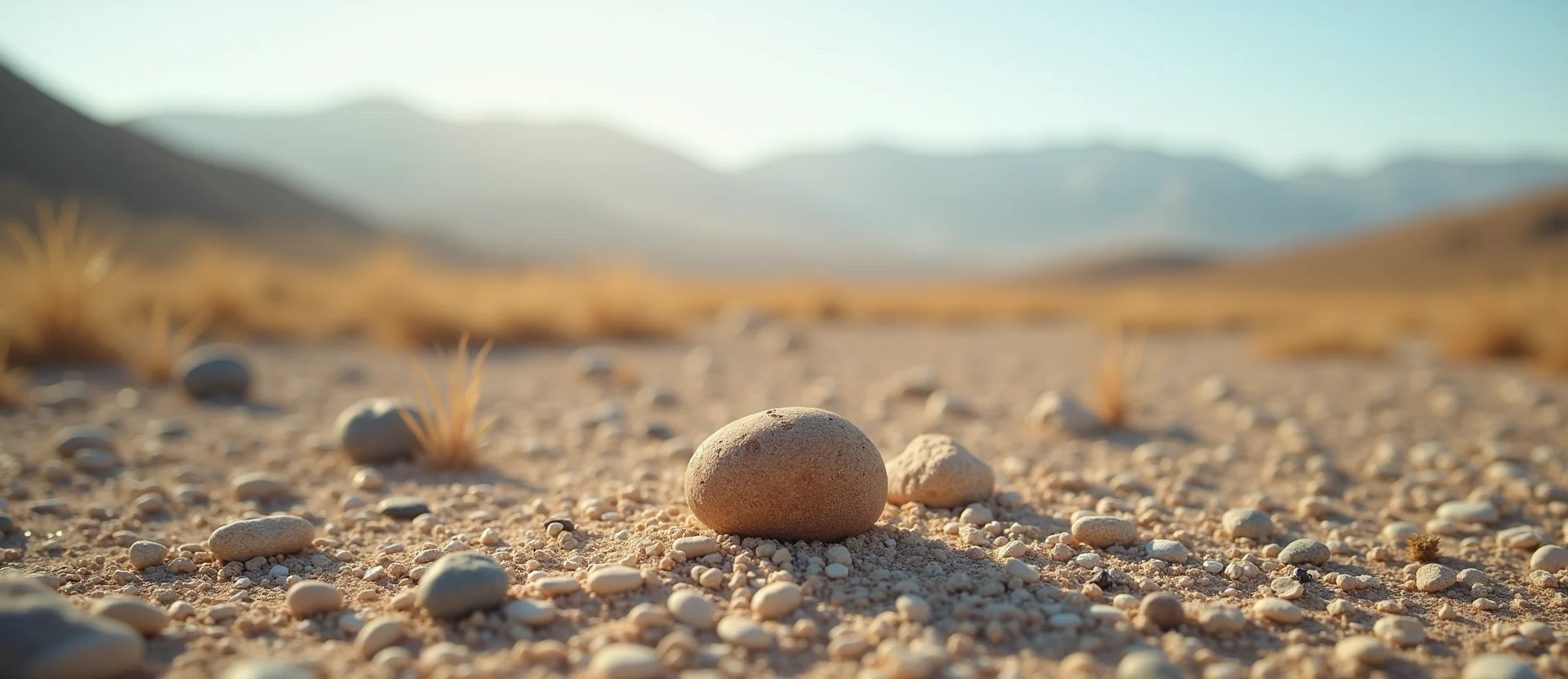 Symbolizing Seed/New Beginning: A local Desert Peach single pine seed on dry earth. - AI Generated