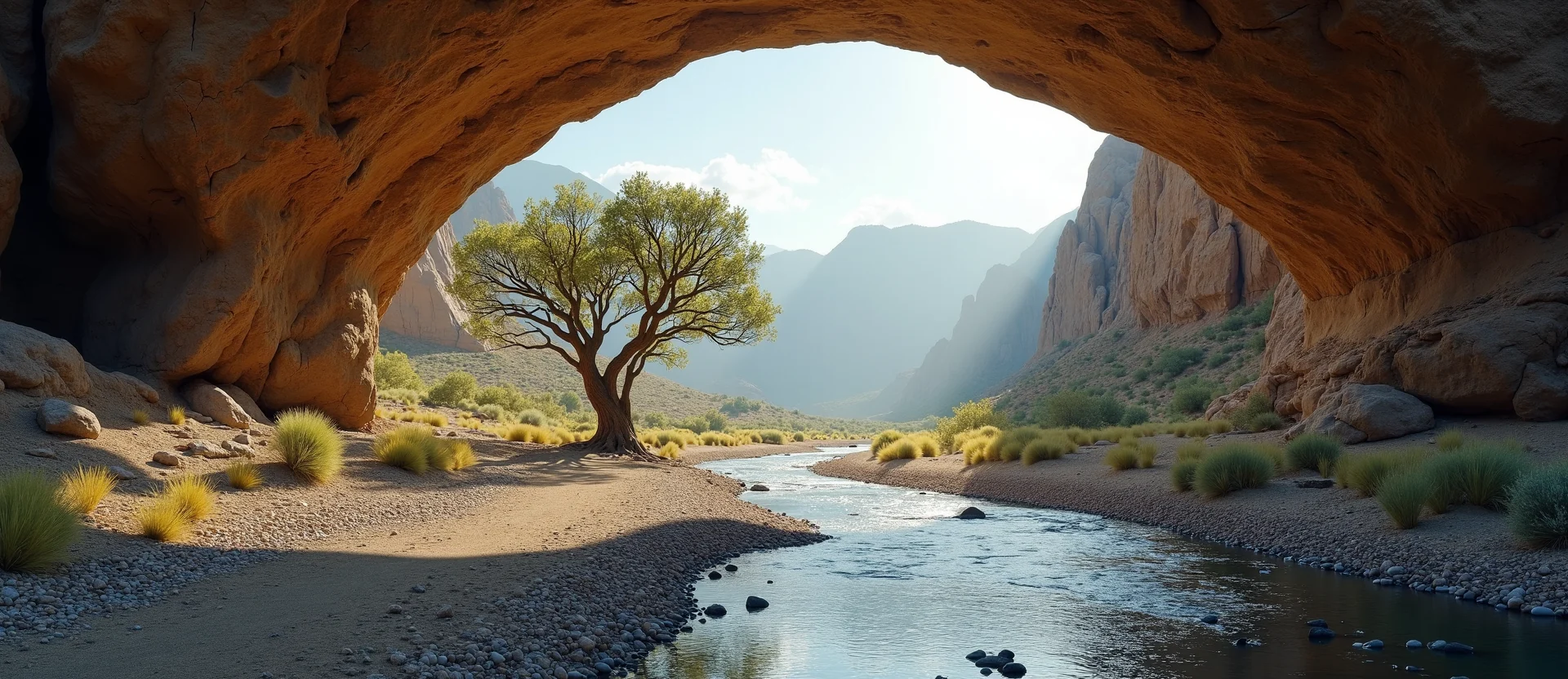 Symbolizing Growth/Resilience: A local Mountain Mahogany tree growing out of a rock cleft. - AI Generated