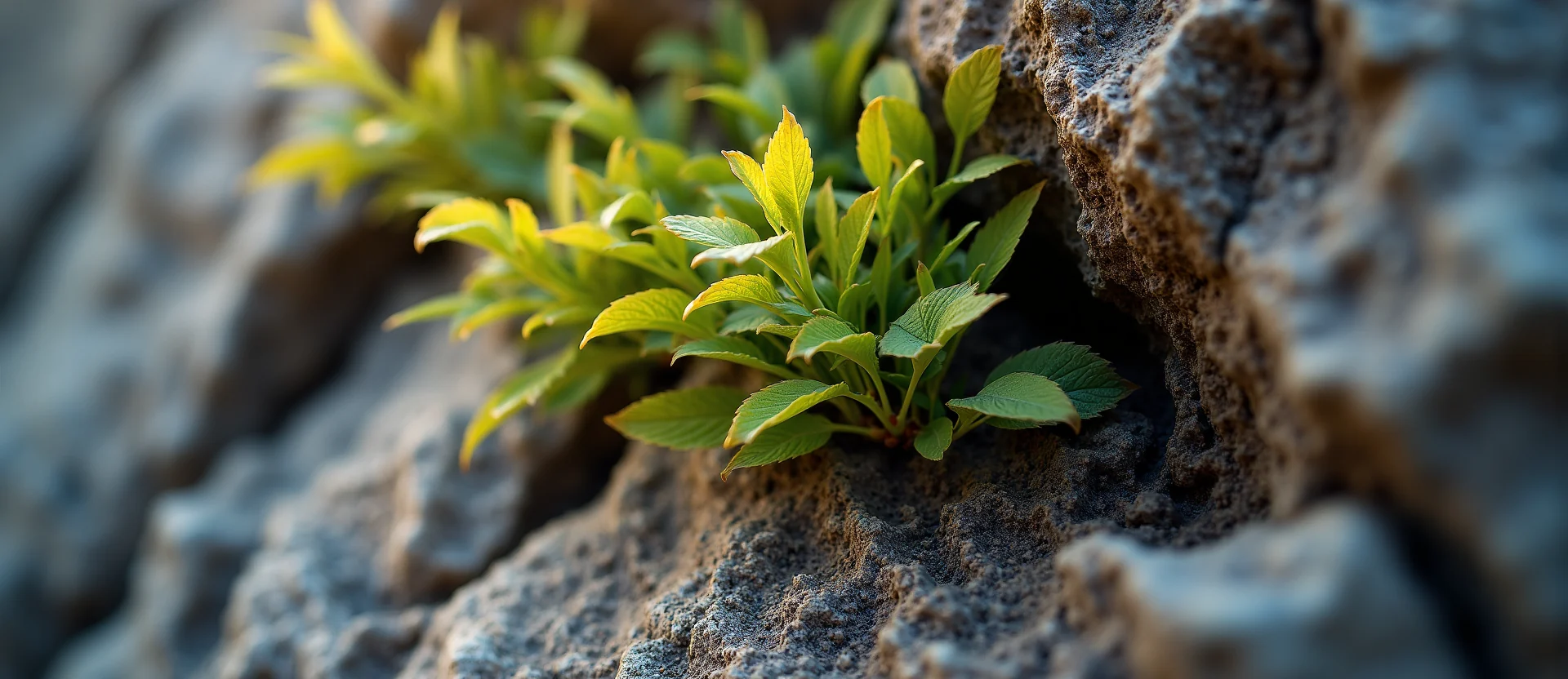 Symbolizing Growth/Resilience: A local Mountain Mahogany tree growing out of a rock cleft. - AI Generated