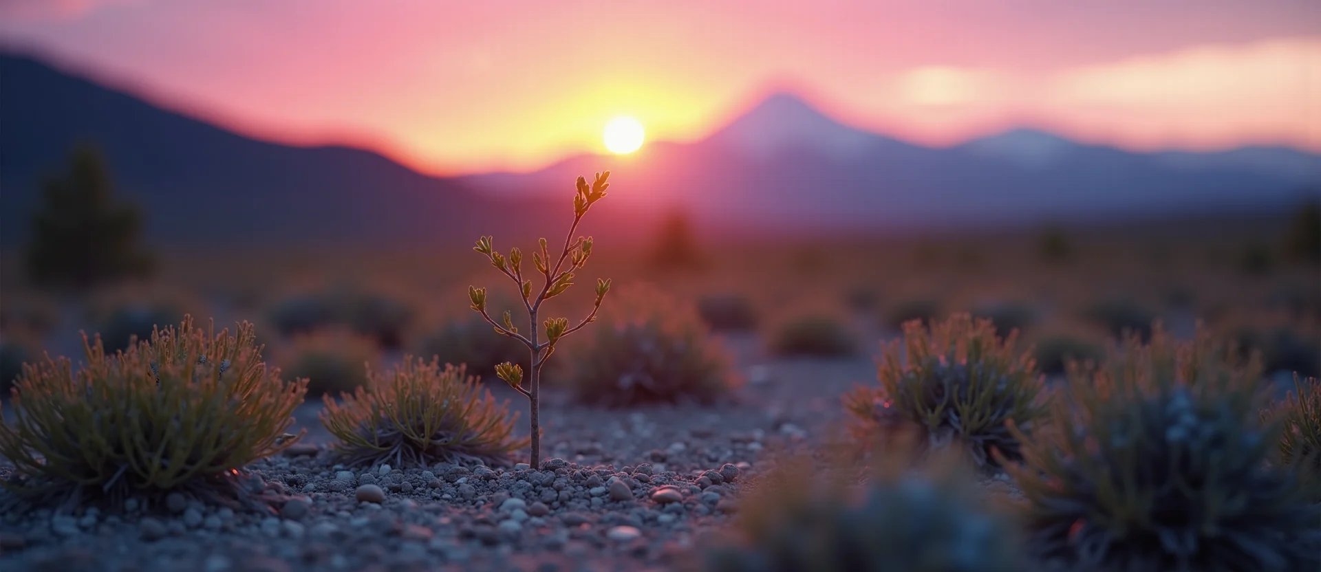 Symbolizing Growth/Resilience: A local Rabbitbrush new branch reaching for the sky. - AI Generated