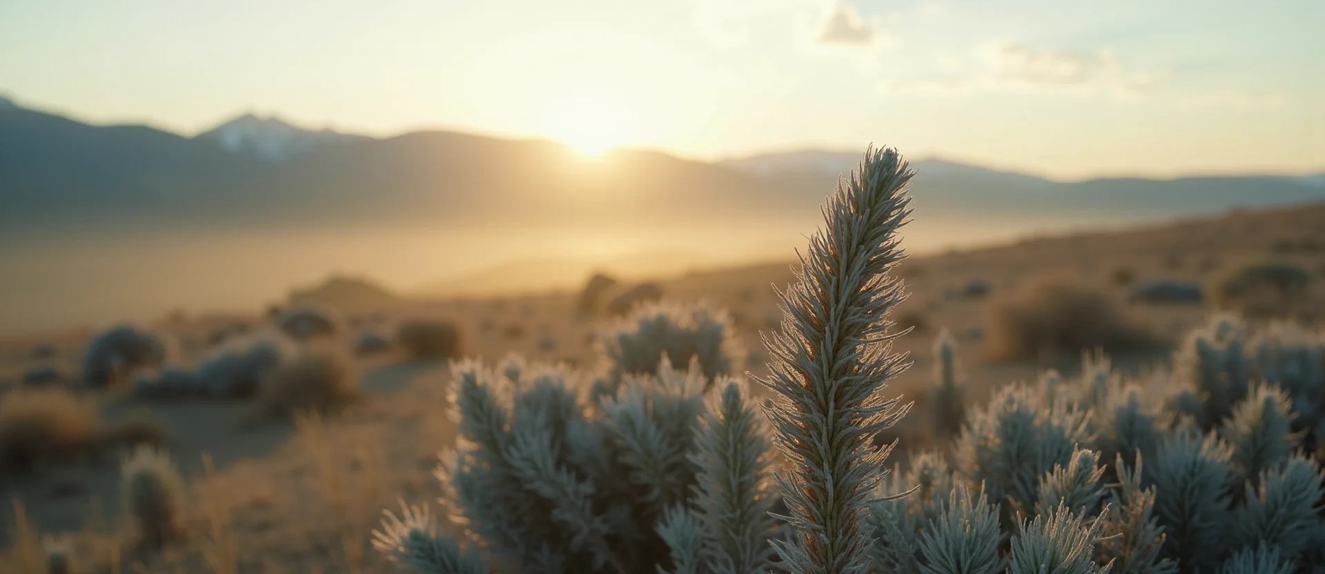 Symbolizing Stability/Peak: A local Indian Paintbrush distant Sierra horizon. - AI Generated