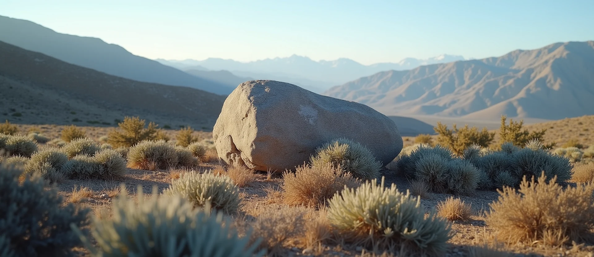 Symbolizing Stability/Peak: A local Bitterbrush unshakable boulder. - AI Generated