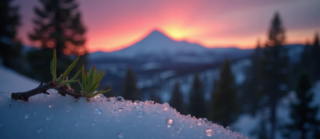 Symbolizing Seed/New Beginning: A local Sierra Juniper new green bud on a branch. - AI Generated