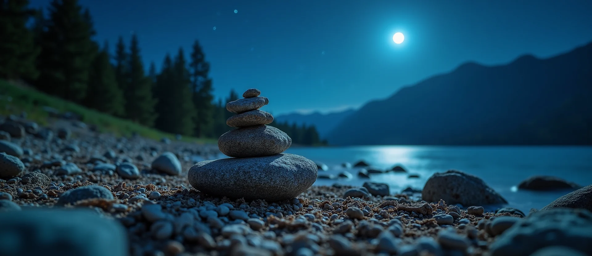 Symbolizing Stability/Peak: A local Ponderosa Pine ancient rock cairn. - AI Generated