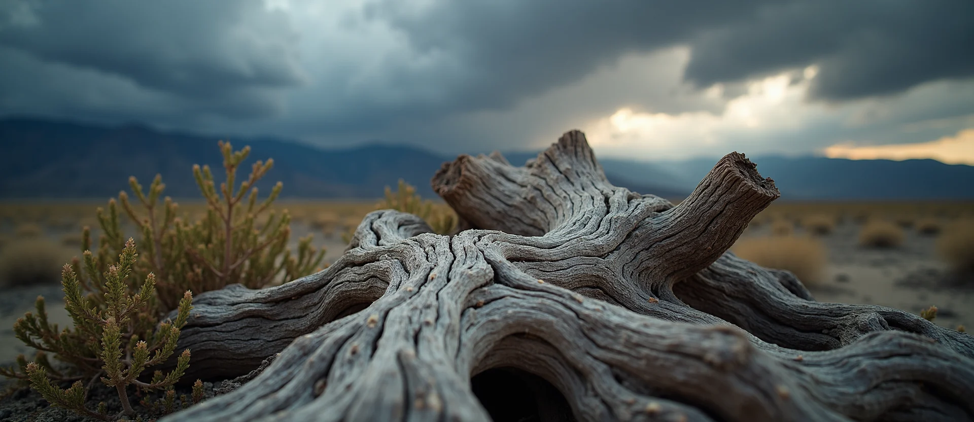 Symbolizing Growth/Resilience: A local Desert Peach gnarled juniper roots. - AI Generated