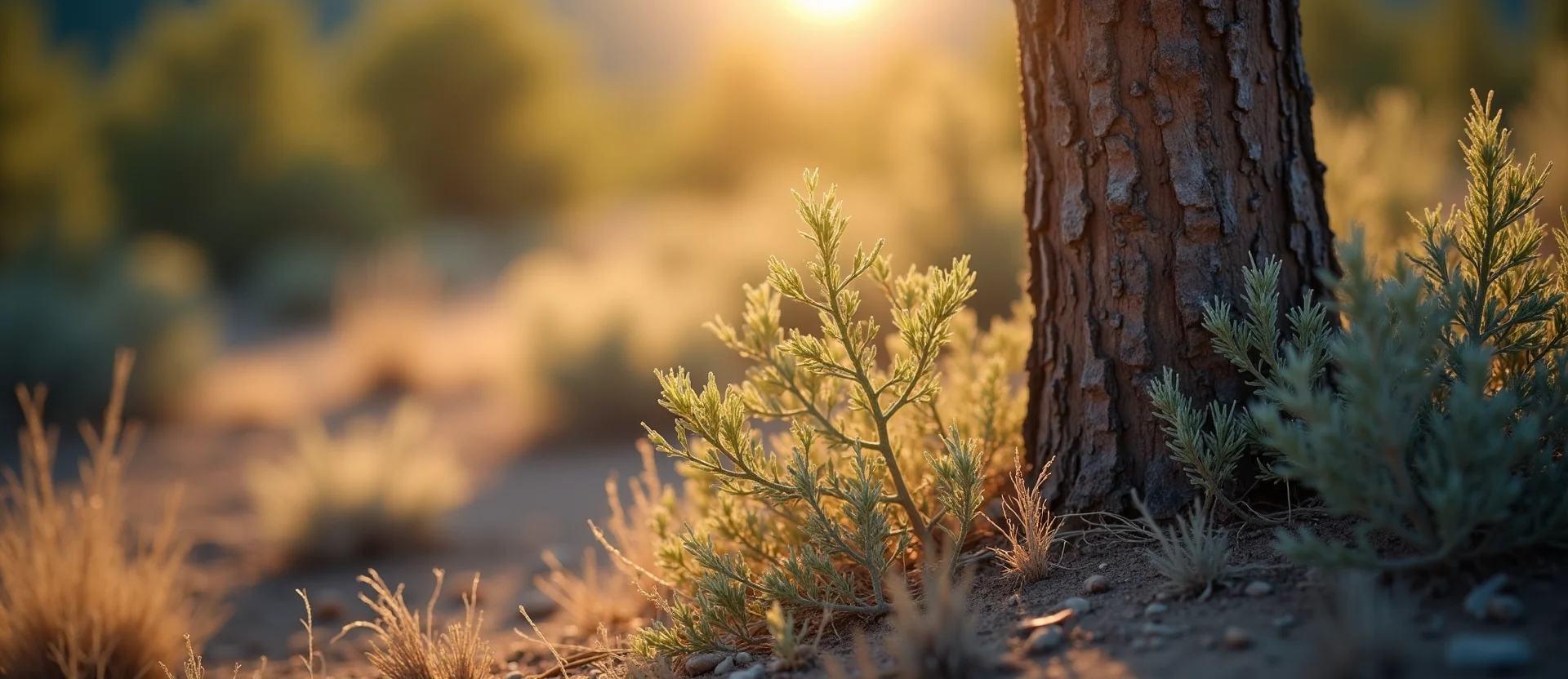 Symbolizing Growth/Resilience: A local Bitterbrush sturdy weathered tree trunk. - AI Generated