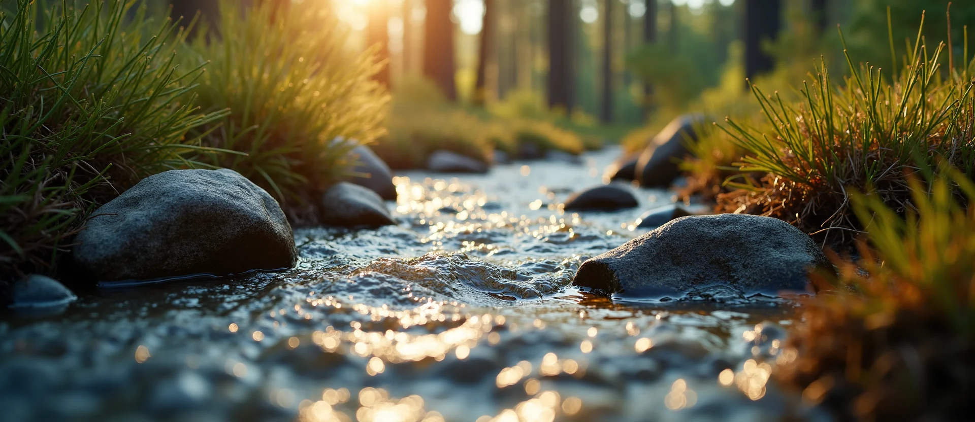 Symbolizing Flow/Cleansing: A local Bitterbrush clear cold snowmelt stream. - AI Generated