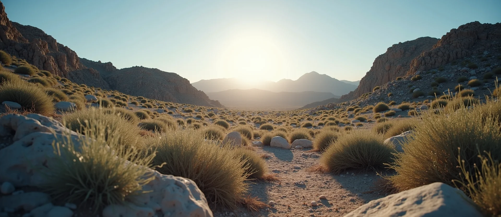 Symbolizing Stability/Peak: A local Sagebrush (Artemisia tridentata) distant Sierra horizon. - AI Generated