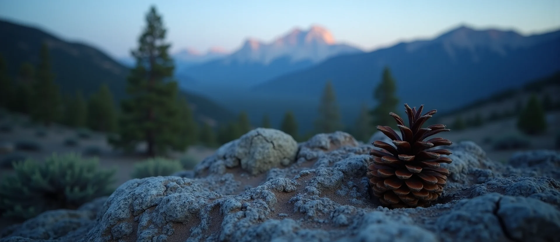 Symbolizing Seed/New Beginning: A local Mountain Mahogany opening pine cone. - AI Generated