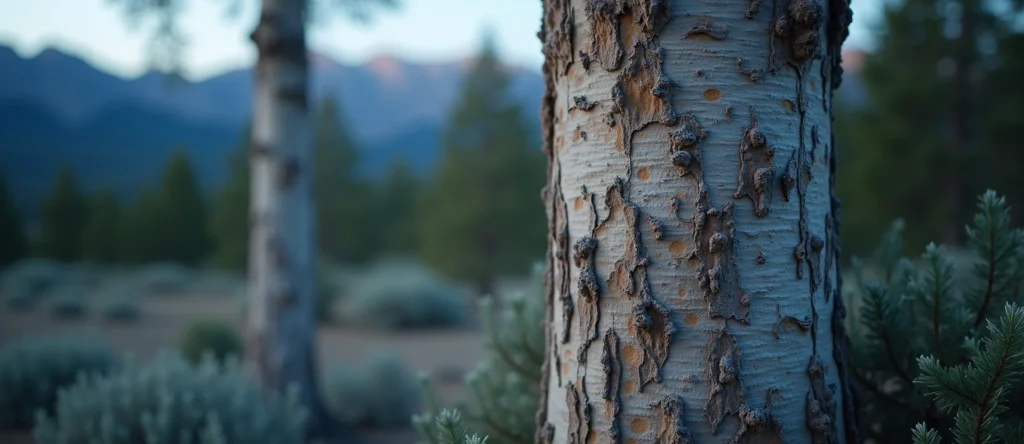 Symbolizing Growth/Resilience: A local Sierra Juniper thriving aspen grove. - AI Generated