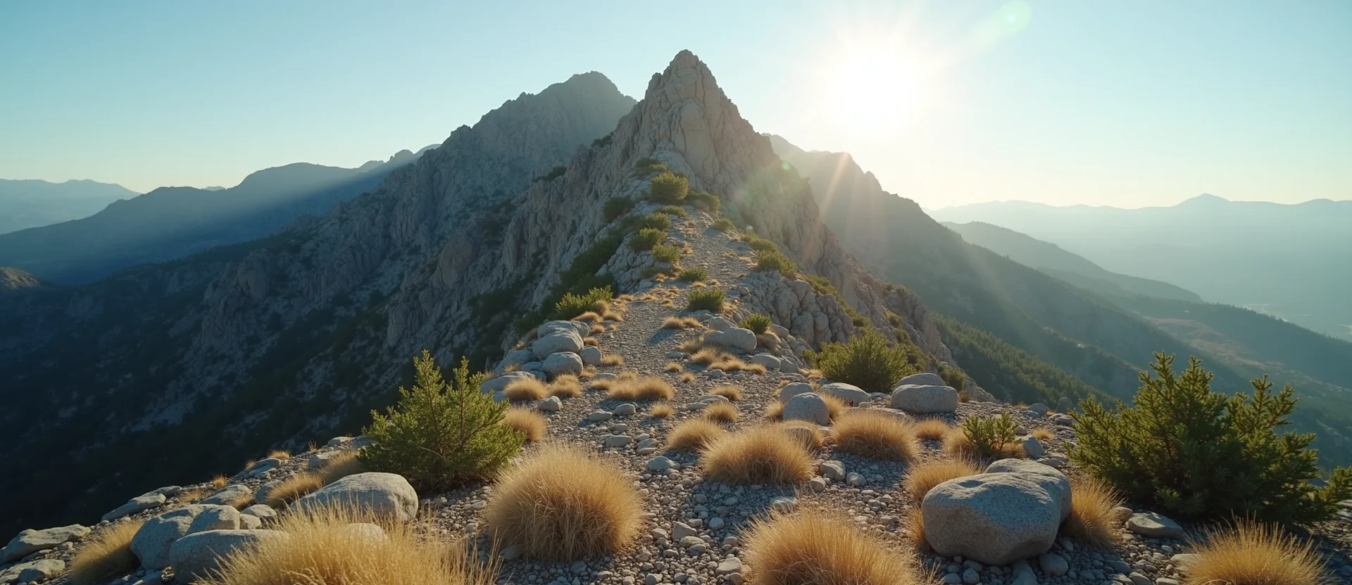 Symbolizing Stability/Peak: A local Sierra Juniper solid mountain ridge. - AI Generated