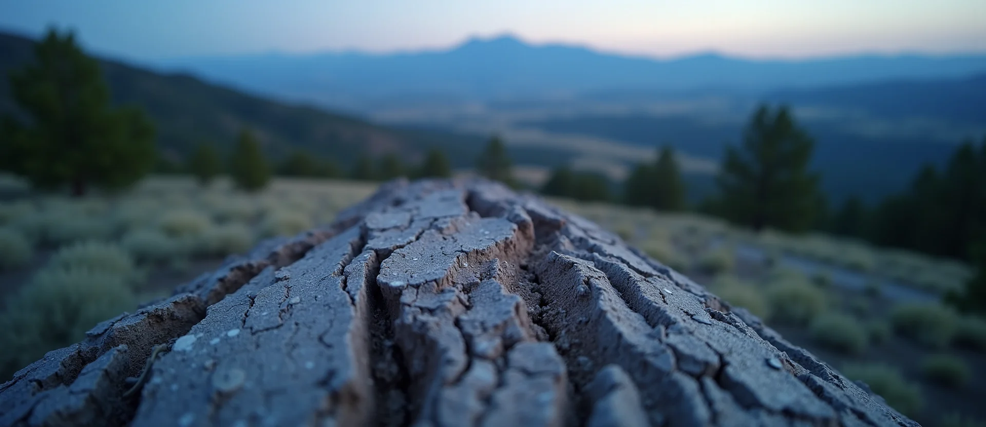Symbolizing Stability/Peak: A local Ponderosa Pine distant Sierra horizon. - AI Generated