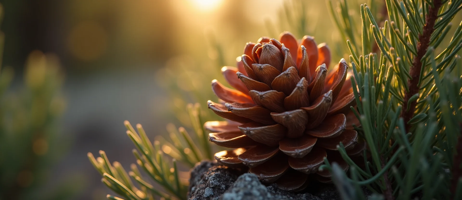 Symbolizing Seed/New Beginning: A local Rabbitbrush opening pine cone. - AI Generated