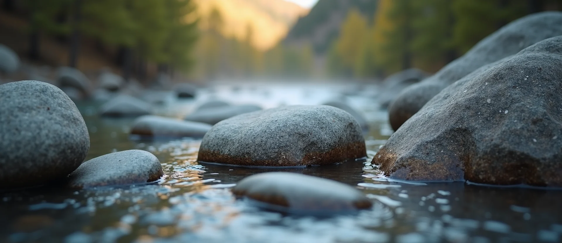 Symbolizing Flow/Cleansing: A local Manzanita smooth Truckee river stones. - AI Generated
