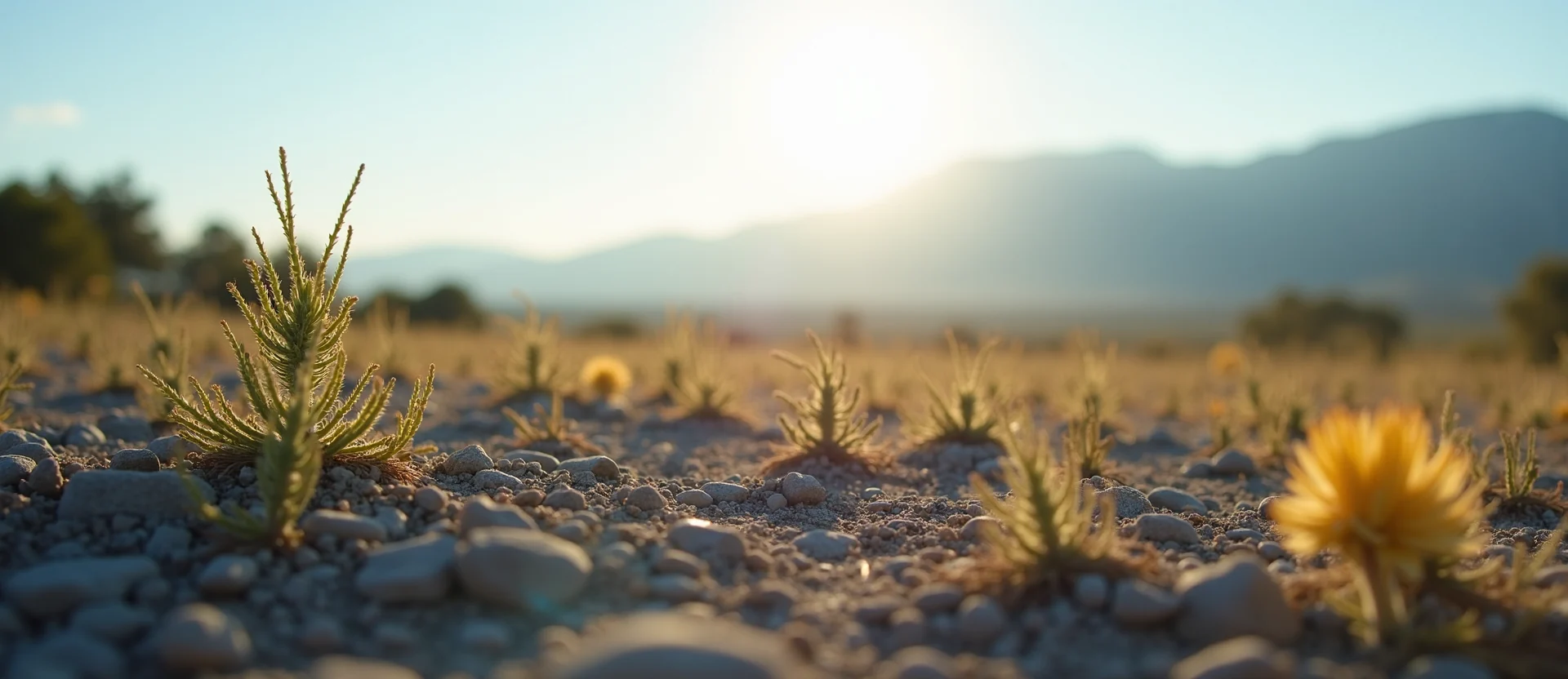 Symbolizing Seed/New Beginning: A local Indian Paintbrush sprouting sagebrush seedling. - AI Generated