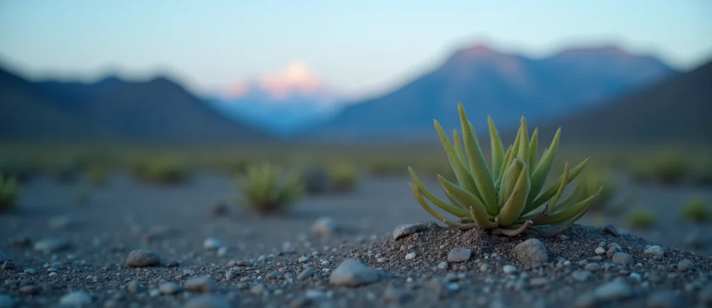 Symbolizing Seed/New Beginning: A local Indian Paintbrush new green bud on a branch. - AI Generated