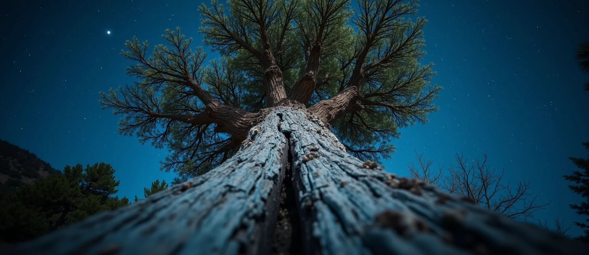Symbolizing Growth/Resilience: A local Bitterbrush sturdy weathered tree trunk. - AI Generated