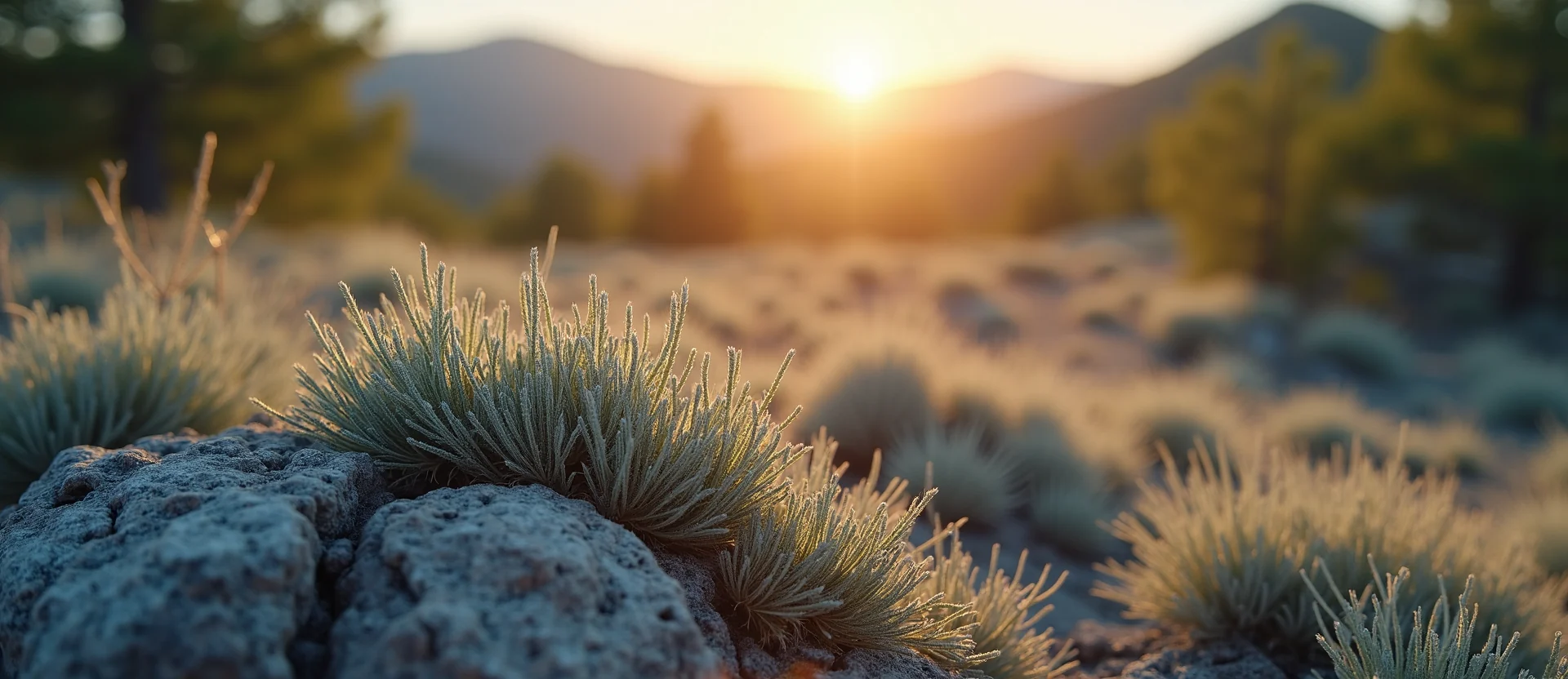 Symbolizing Identity/Local: A local Sagebrush (Artemisia tridentata) Sierra Nevada skyline. - AI Generated