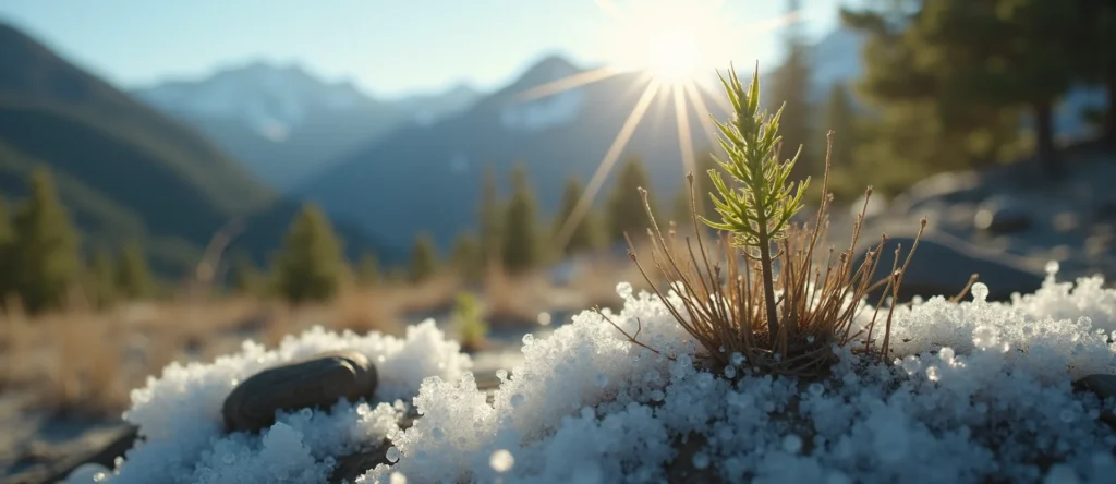Symbolizing Seed/New Beginning: A local Mountain Mahogany sprouting sagebrush seedling. - AI Generated
