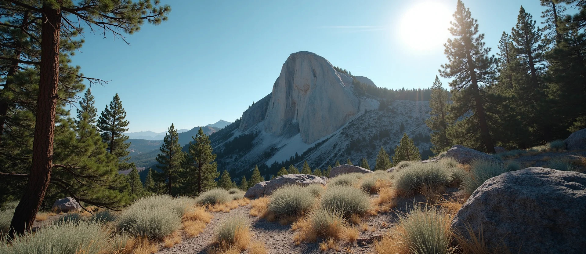 Symbolizing Stability/Peak: A local Ponderosa Pine solid mountain ridge. - AI Generated
